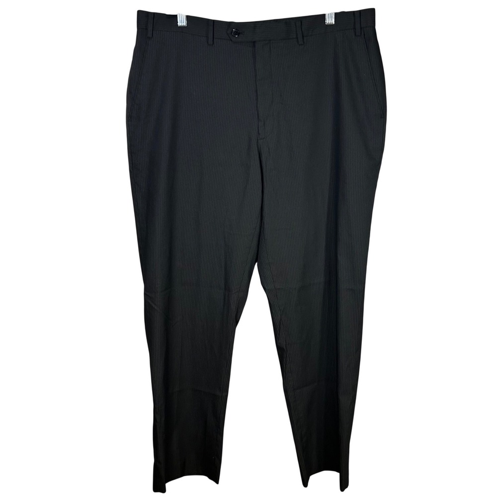 Michael Michael Kors Mens Black Pinstripe Dress Pants Size 38x32